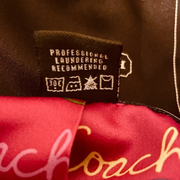 Coach Women’s Navy Blue Mid Length Pink Lining Logo Long Sleeves Trench - Picture 10 of 11